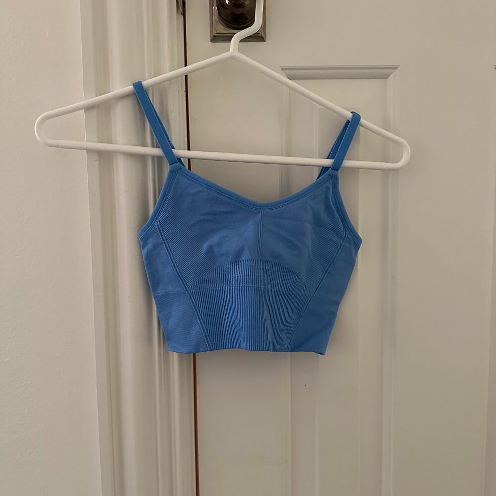 Blue workout bra